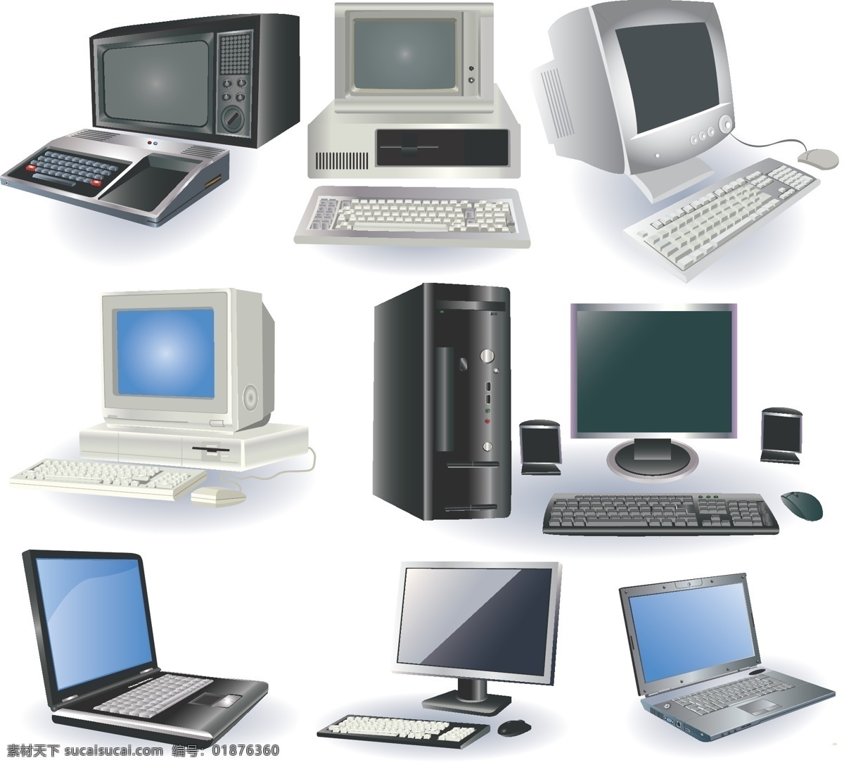电脑 相关 产品设计 矢量图 笔记本 产品 键盘 鼠标 显示器 音响 机箱 其他矢量图