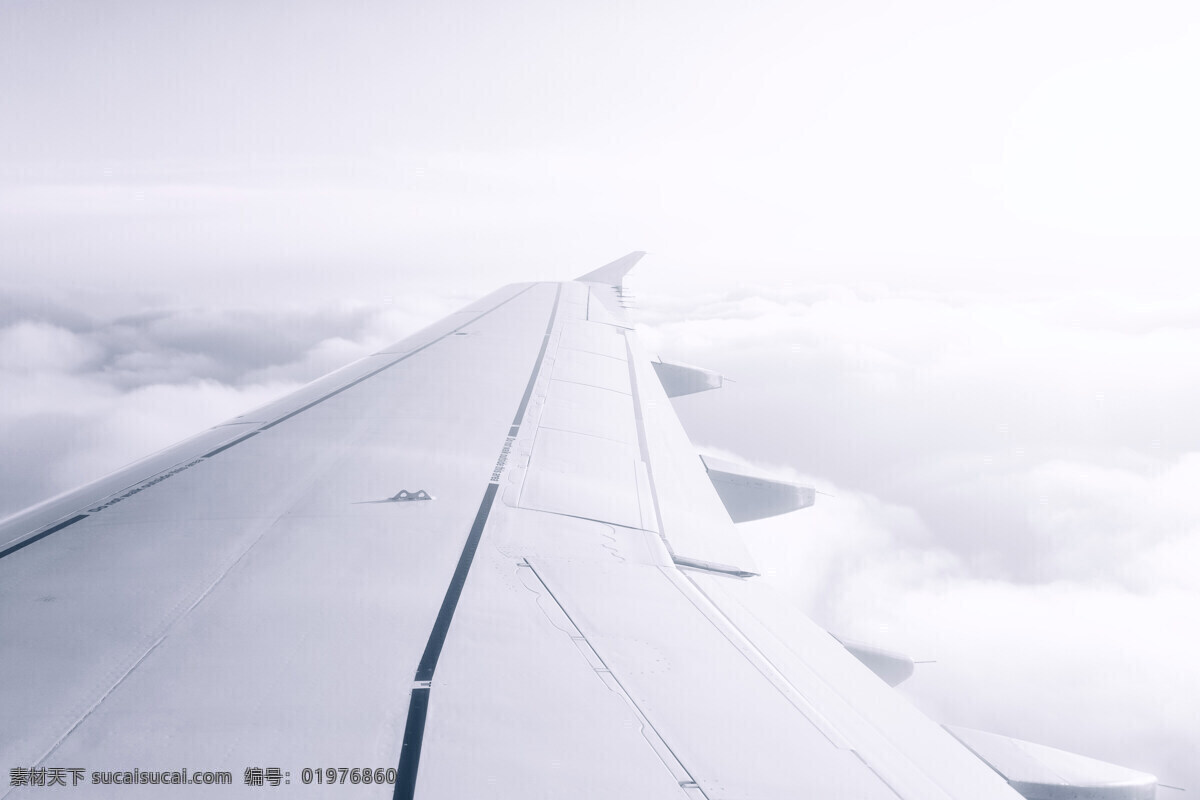 飞机机翼 蓝天 白云 飞机 机翼 飞行 背景 高清 大图 现代科技 交通工具