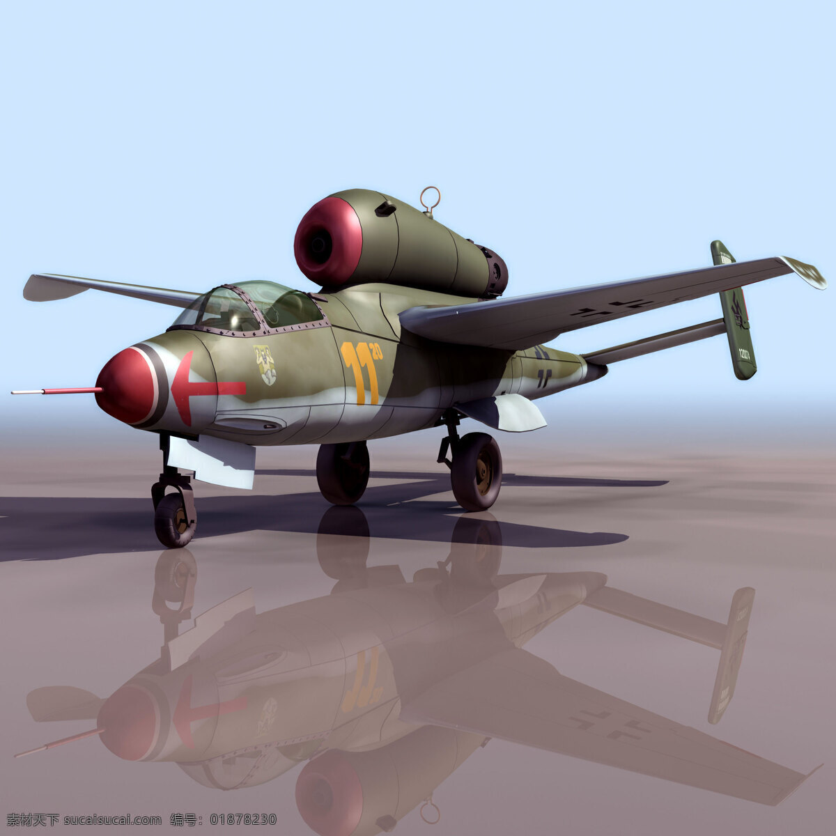 飞机模型 he 军事模型 he162 空军武器库 3d模型素材 其他3d模型