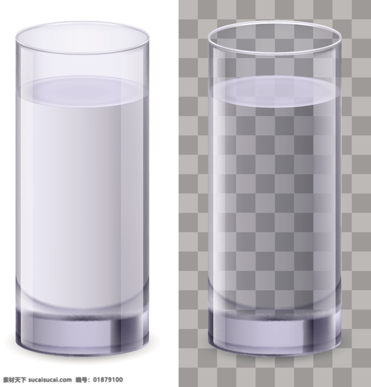 玻璃水杯 水杯 一杯水 玻璃杯 手绘 透明 矢量 生活用品主题 生活用品 生活百科