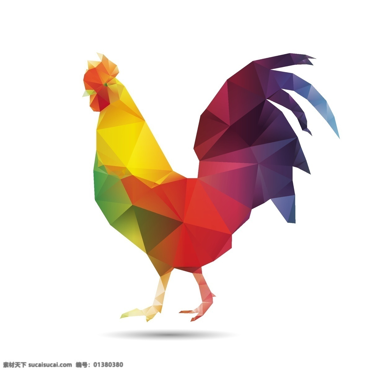 时尚公鸡设计 公鸡设计素材 彩色 图案 公鸡 卡通鸡 几何拼接公鸡 卡通设计