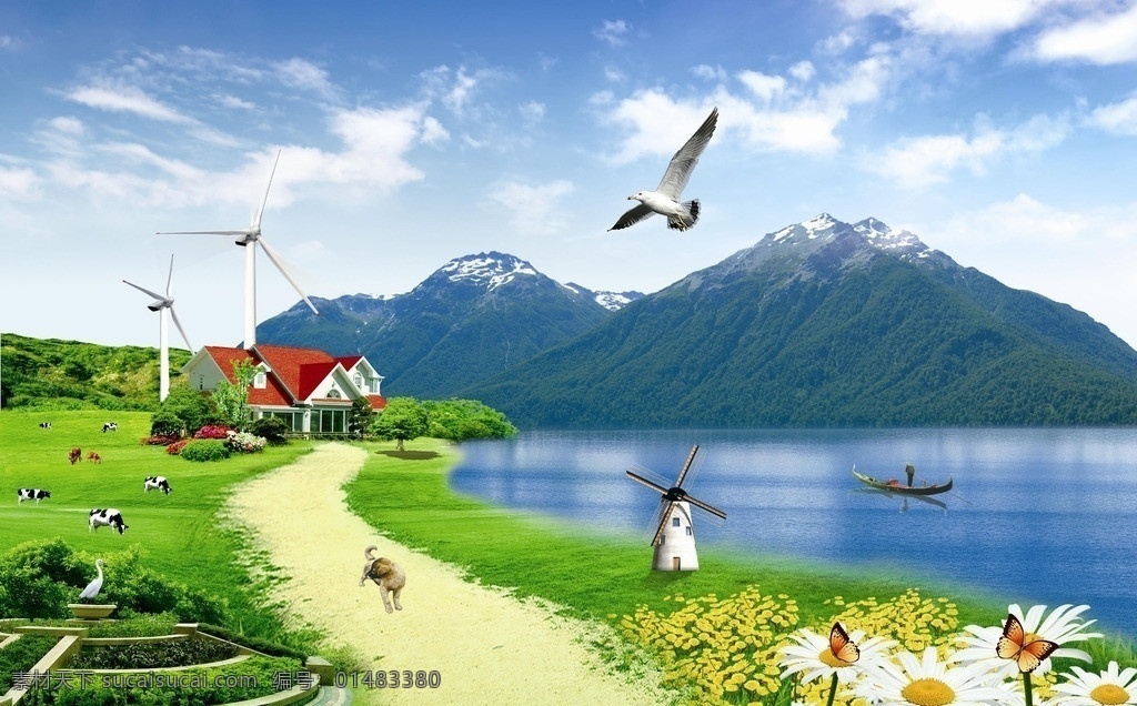 风景 天空 风车 蝴蝶 花 花草 房子 雪景 山水画 别墅 蓝天 草原 油画 太阳花 菊花 海边 白云 蓝天白云 云彩 草地 草坪 树林 森林 木房 树 小狗 湖泊 马路 沙路 远山 高山 大雁 飞鸟 小鸟 水鸟 山 鹅 小花 小草 船 小船 天鹅 水 元素 湖边 河边 河边别墅 蓝天草地 自然风景 仙鹤 美景 风景画 石头 背景 花坛 雪山 牛 奶牛 黄牛 源文件