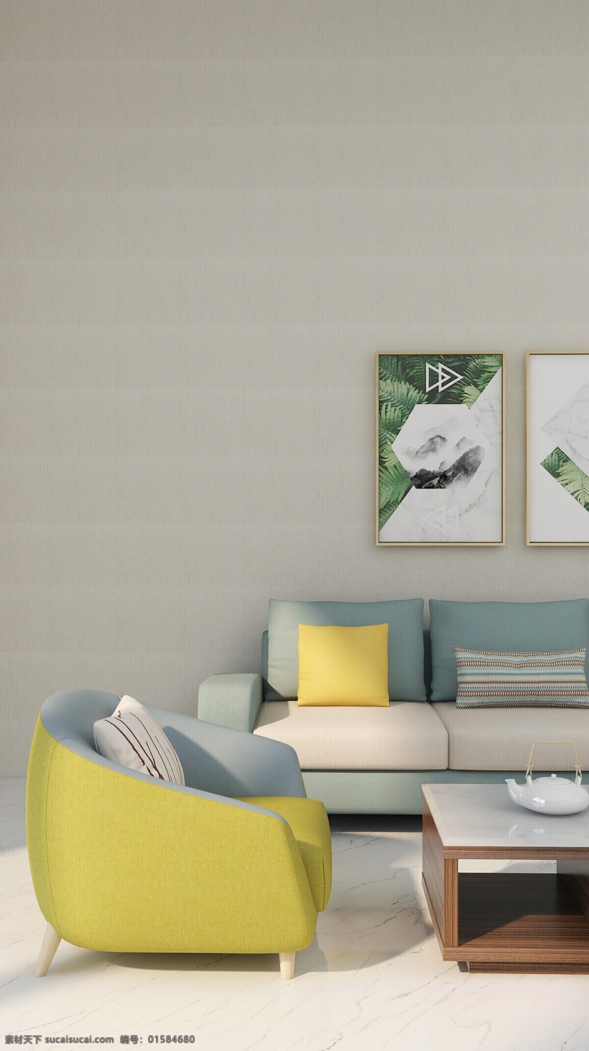客厅 效果图 凳子 墙画 高清 室内效果图 3d设计 3d作品