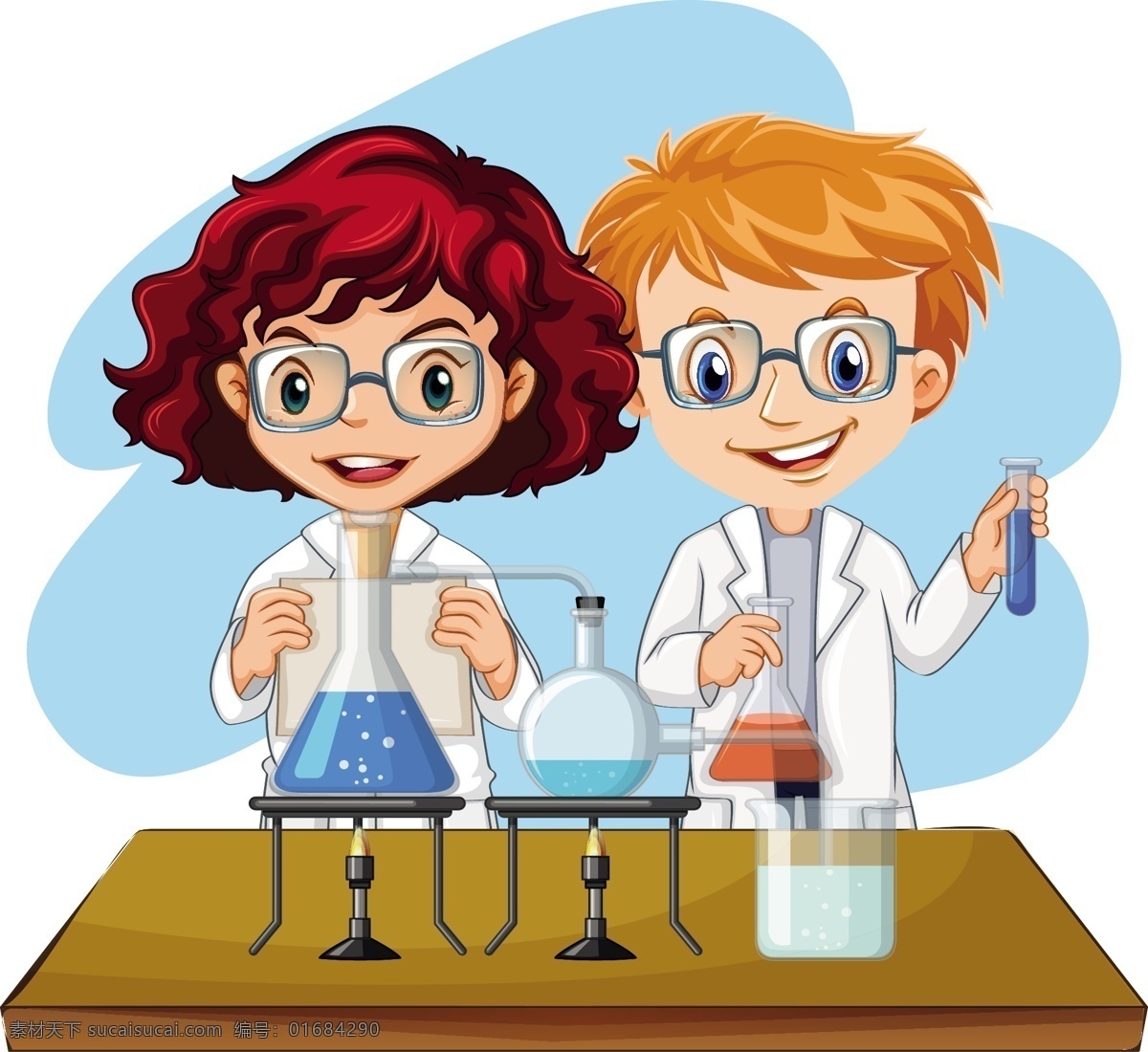 卡通化学教师 化学 实验 化验员 老师 化学素材 检验员 人物 卡通 学生 卡通儿童 卡通设计