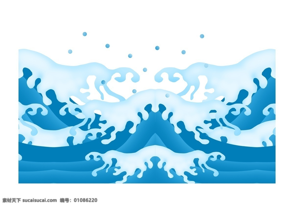 蓝色 海浪 白色 浪花 夏季 海边 度假 免 抠 海边度假