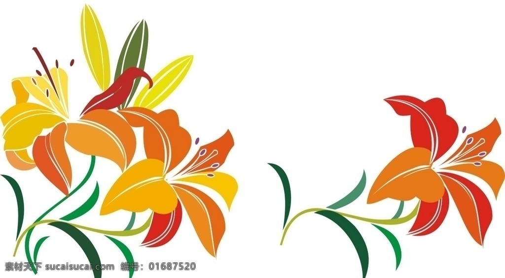 黄花菜矢量图 忘忧草 金针菜 黄花菜 萱草花 矢量图 黄色 花 草 绿 黄 红 植物 菜 蔬菜 特产 生物世界 花草