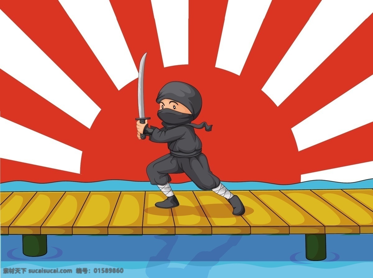 忍者漫画 人 木 运动 卡通 太阳 日本 中国 黑人 男孩 日本人 男人 插图 戏剧 木制 剑 战争 射线