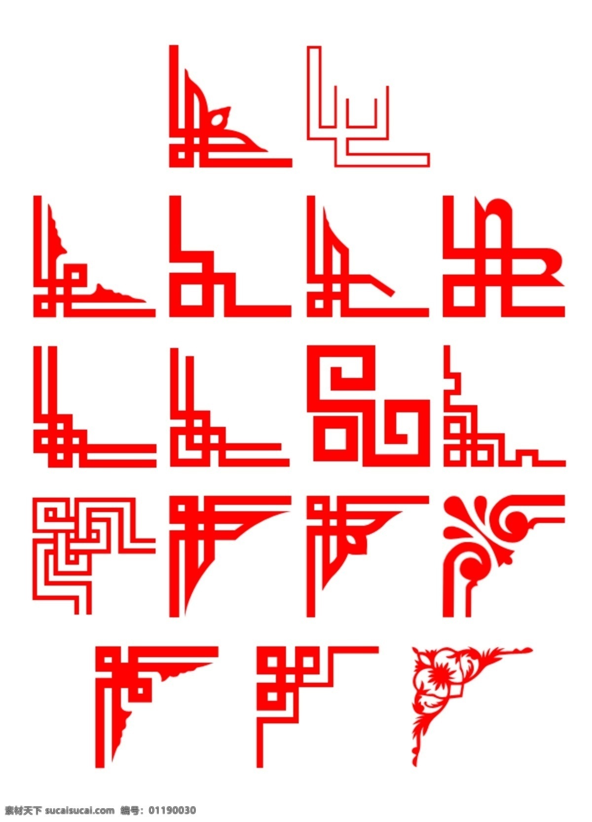 中国 风 四 角落 中国风 剪纸 红色 方框 直角 底纹边框 其他素材
