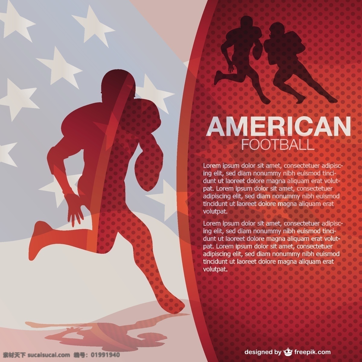 美式 足球 轮廓 标志 背景 运动 人 模板 壁纸 布局 运行 游戏 跑步 娱乐 赛跑 插图 美国 红色
