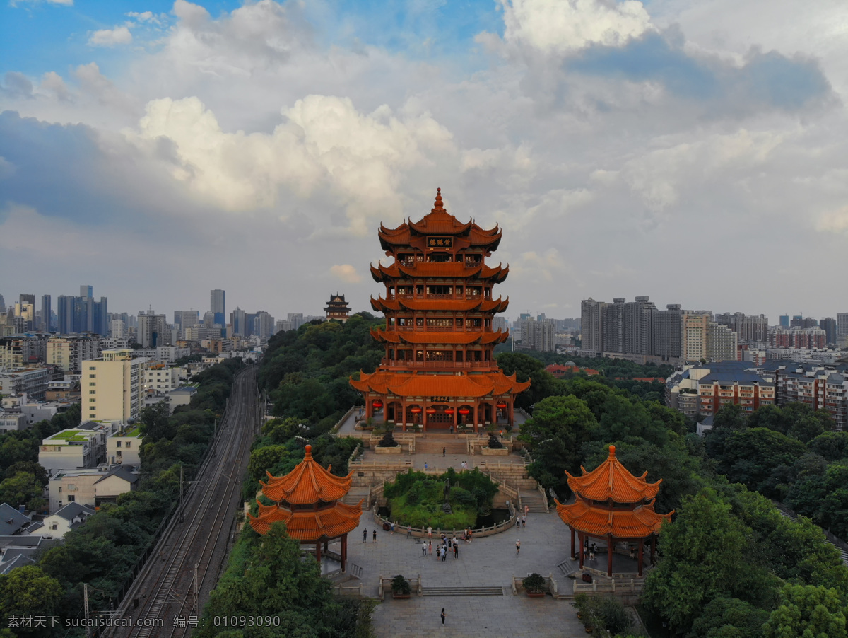 武汉 地标 景点 黄鹤楼 武汉著名景点 黄鹤楼公园 古建筑 名胜古迹 旅游 中式建筑 古典 古代 自然景观 建筑景观