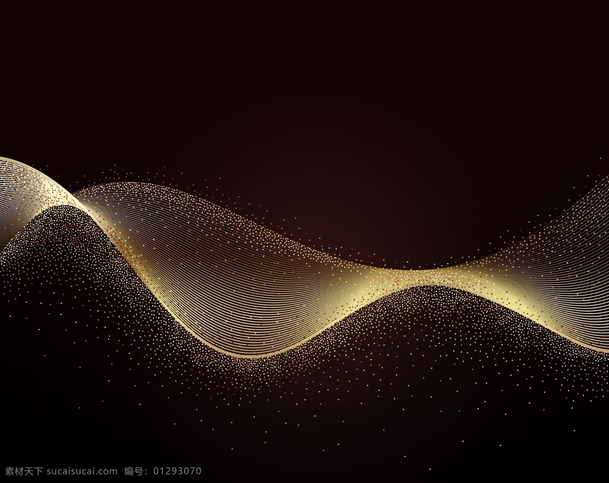 金色曲线 金色 曲线 波浪线 金色波浪 黑金 金色光点 抽象底纹 底纹边框