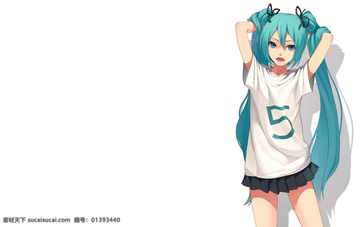 miku 初 音 长发 动漫 少女 卡通 可爱