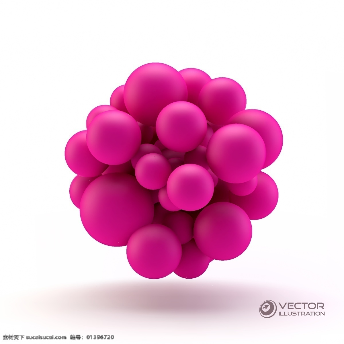 紫红色 球形 图案 立体背景 立体图案 背景图案 3d背景 生活百科 矢量素材 白色