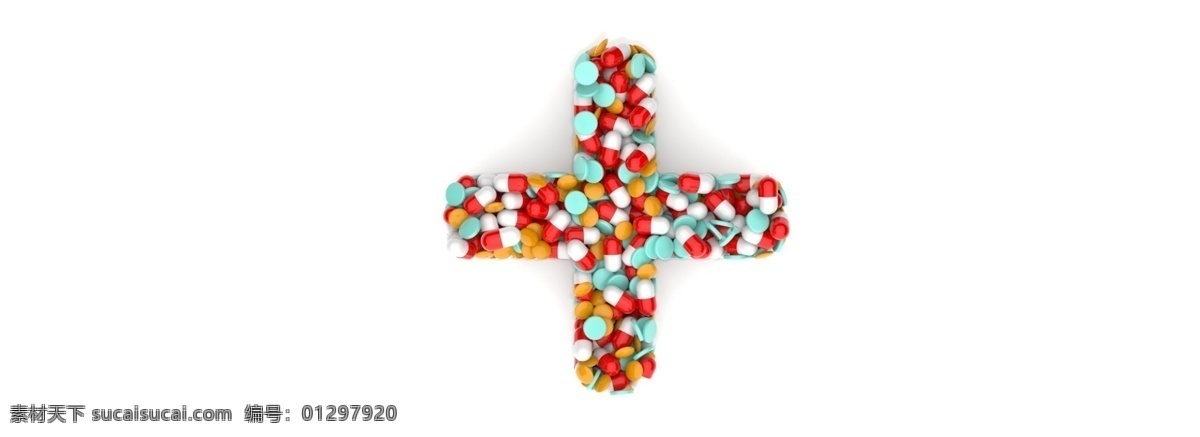 医疗 健康 医药 药丸 组成 红十字 十字救助标志 各种 颜色 药片