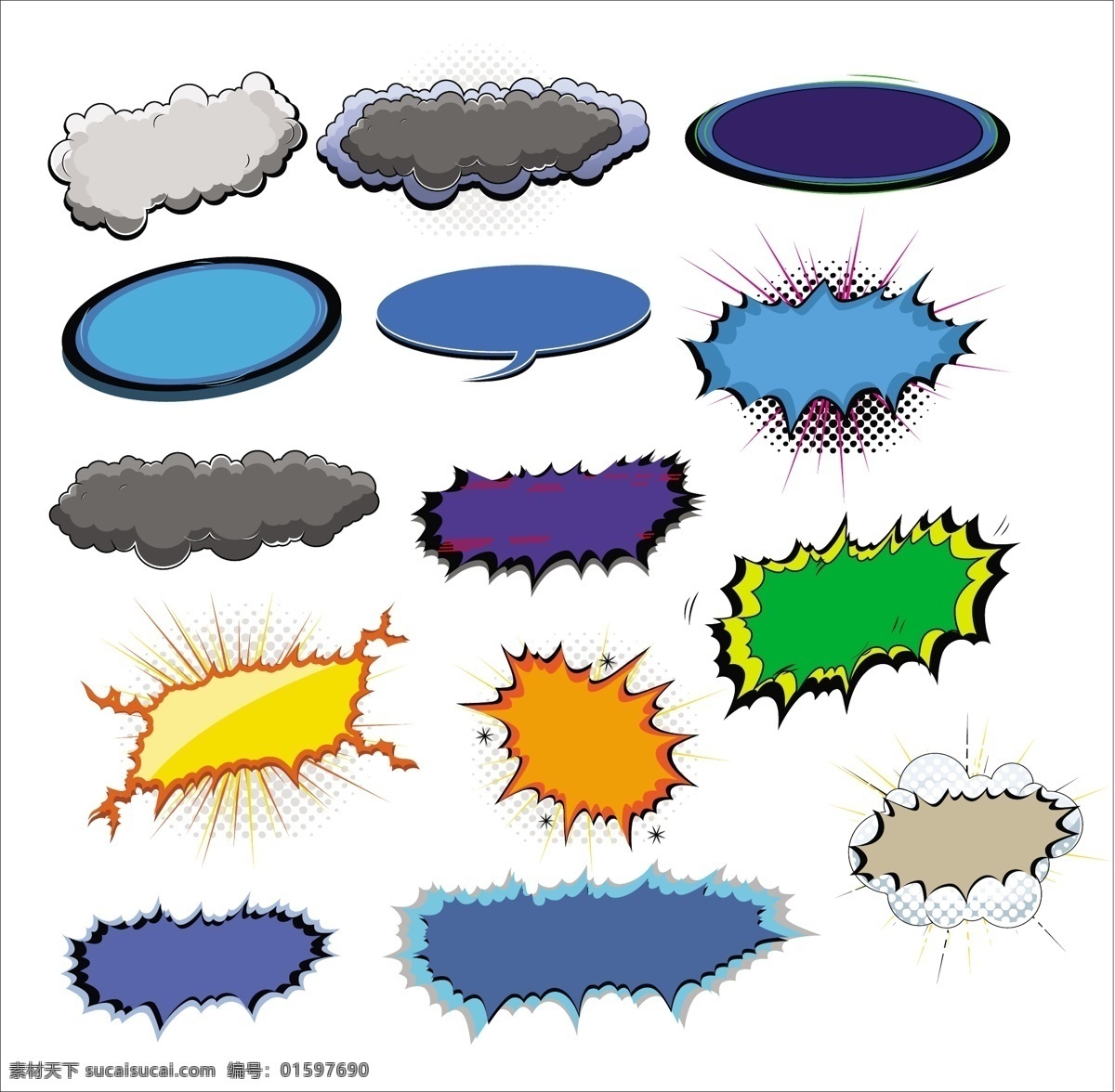 喜剧 文本 背景 爆炸 云 向量 矢量图 其他矢量图