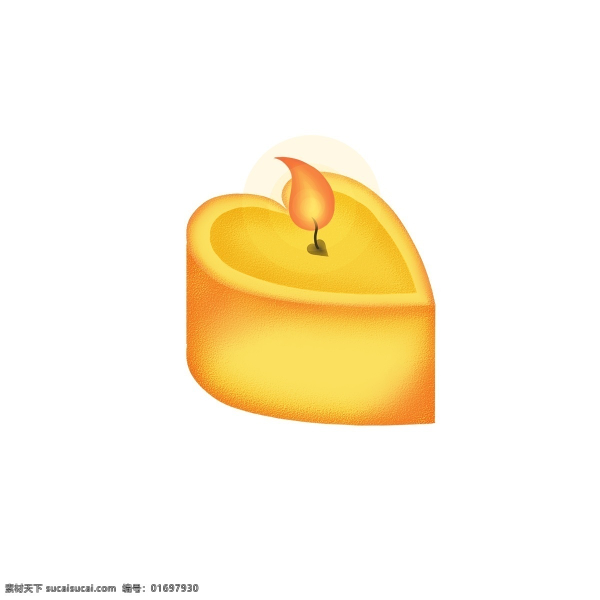 心形 蜡烛 黄色 祈愿 平安 火光 免 抠 金色 祝愿 免抠