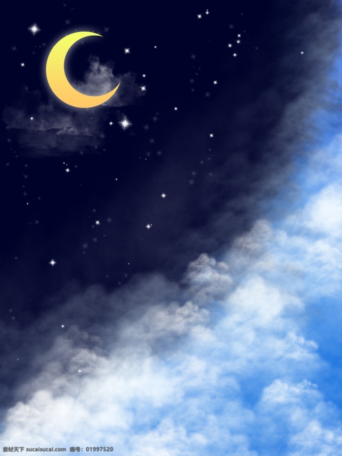 原创 白天 黑夜 交替 虚幻 烟雾 广告 背景 星星 白云 广告背景 白天黑夜 h5背景
