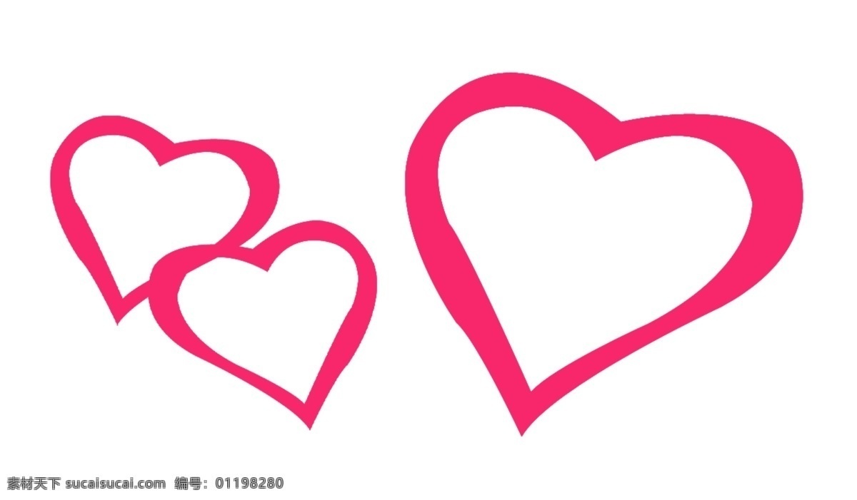 红色 爱心框 透明背景 粉红色爱心