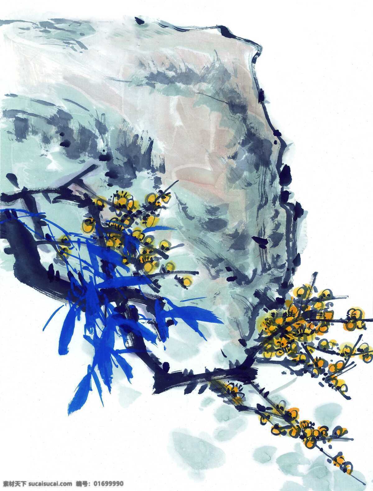 水墨梅花 水彩画 水彩 画 水墨画 图案 文化 艺术 古代 传统 水墨花鸟 花鸟绘画 梅花 书画文字 文化艺术 白色