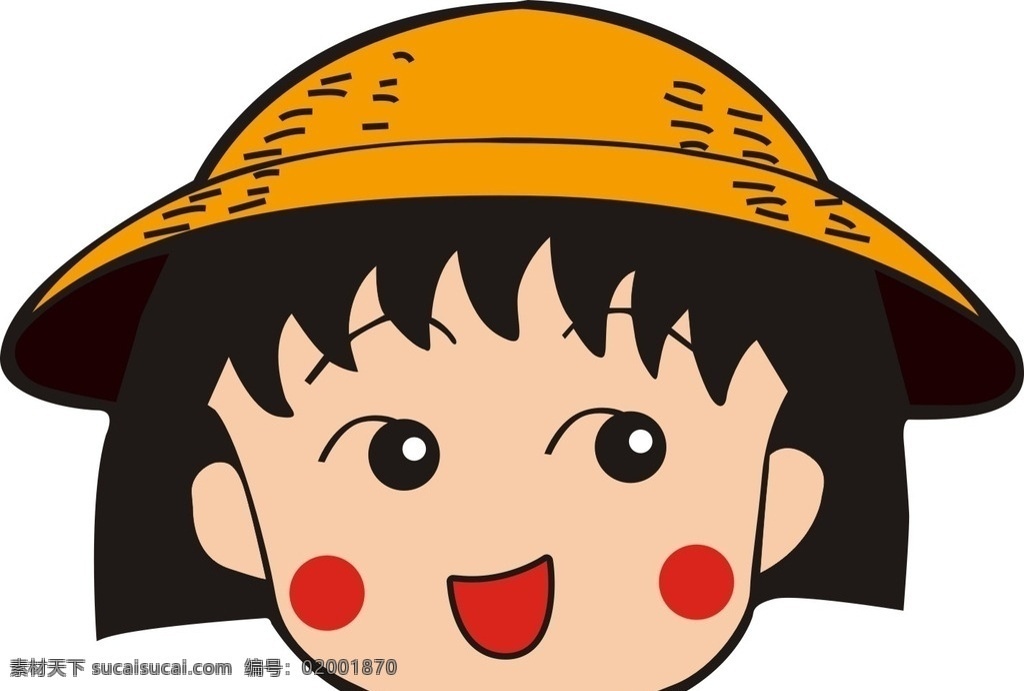 樱桃小丸子 卡通 头像 背景 点缀 装饰 动漫 人物 小丸子 樱桃 卡通设计