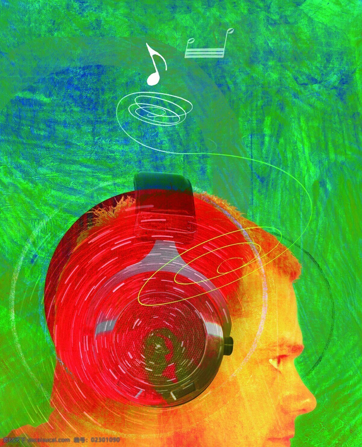 音乐 遐想 m023 艺术 文化 人文 色彩 听 耳朵 声音 乐器 音符 音乐遐想 绘画书法 文化艺术