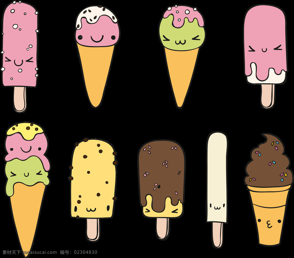 手绘 可爱 冰淇淋 免 抠 透明 图 层 甜品图标 冷饮插图 清凉甜品 冰淇淋标志 雪糕图标 冰激凌图标 冰激凌插图 卡通冰淇淋 手绘冰淇淋 雪糕图案 冰淇淋促销 冰淇淋素材