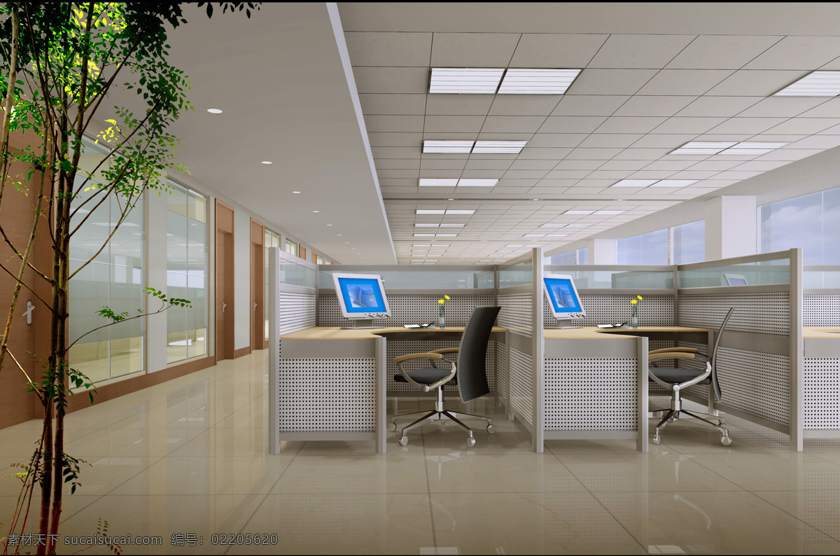 办公室 3d设计 3d作品 办公 办公桌 工装 员工 办公区 家居装饰素材 室内设计