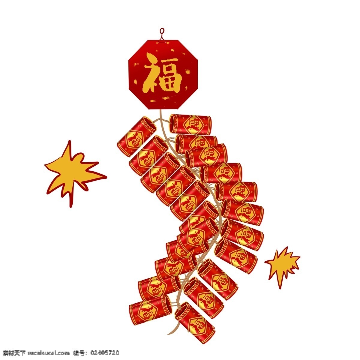 新年 喜庆 福字 鞭炮 手绘 猪年 2019 农历新年 中国年 中国红 装饰图案 传统节日