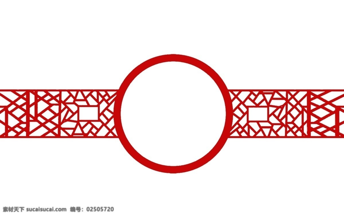 红色 喜庆 复古 边框 装饰 花纹 古典 圆形