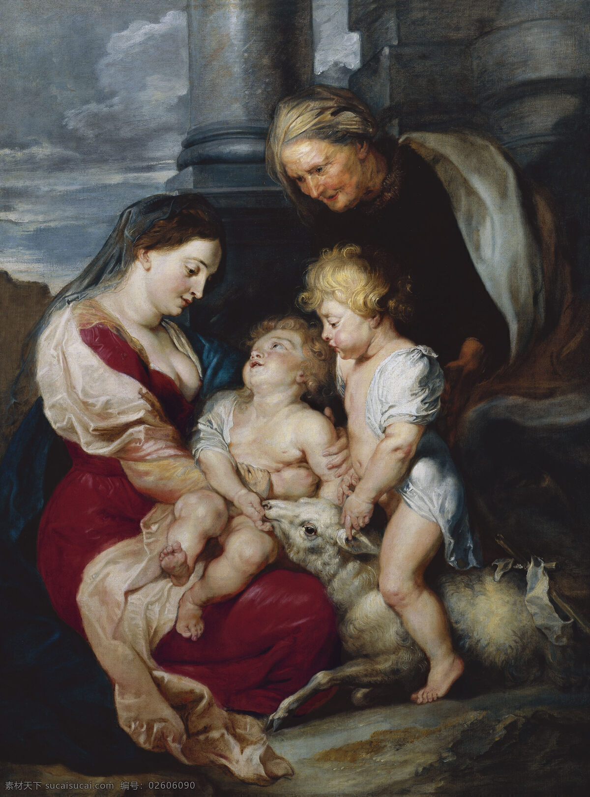 德国 画家 彼得 baptist the john elizabeth saint with child and virgin rubens paul peter