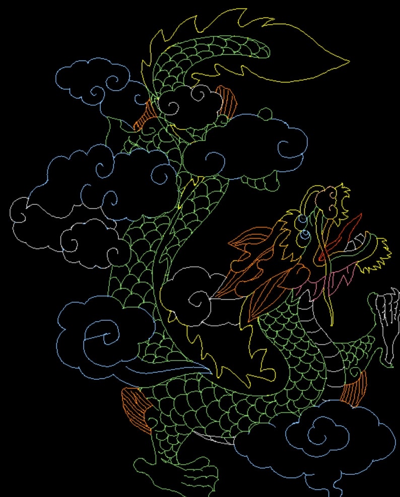 龙 水刀 拼花 cad 图集 环境设计 室内设计 dwg