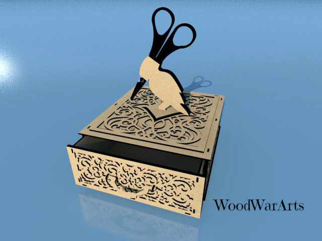 costura de 针线盒 caixa lasercut scrollsaw 3d模型素材 家具模型