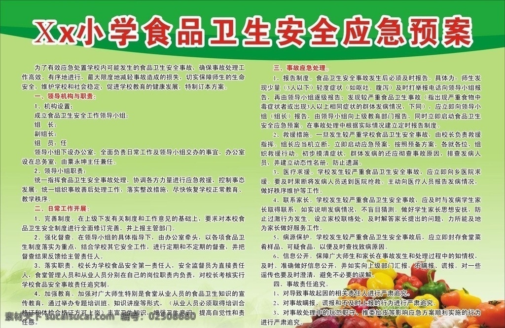 小学应急预案 小学食品 卫生 安全 应急 预案 学校 制度 食品 矢量