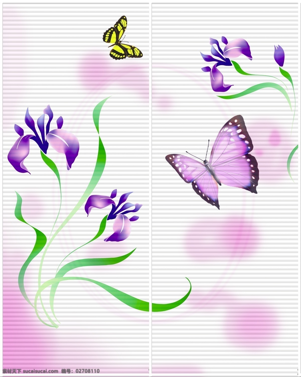 时尚 移门 图 底纹 分层 蝴蝶 花 简洁 两门图 强化玻璃 幸福 家居装饰素材