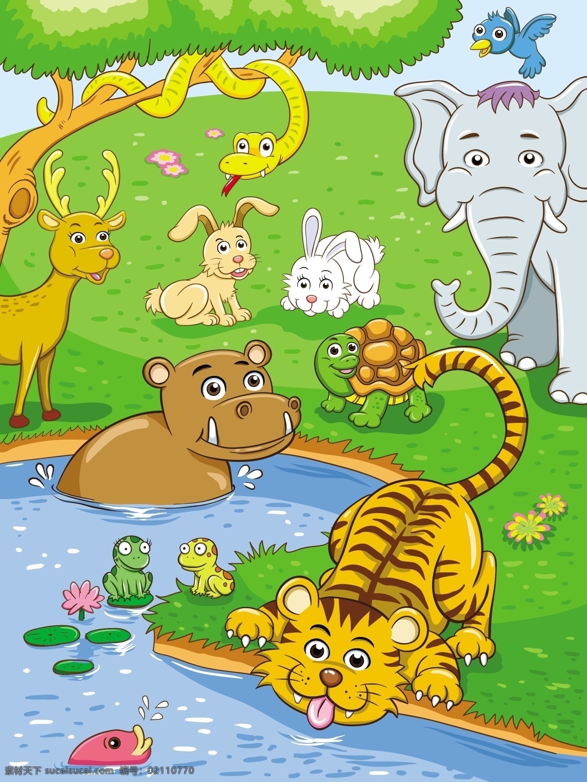 卡通动物插画 动物 卡通 动物园 幼儿园素材 可爱 卡通动物 卡通设计