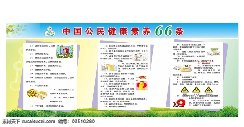健康66条 健康生活 健康宣传栏 公民健康素养