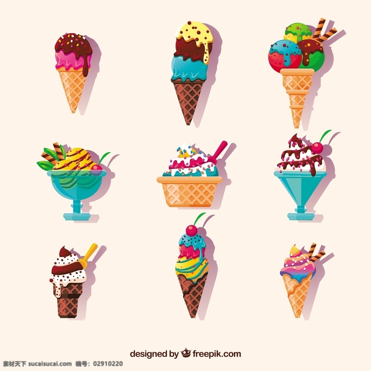 夏日 美味 冰淇淋 收藏 食物 夏天 颜色 冰 甜 甜点 奶油 吃 季节 锥 收集 现实 味道 色彩 夏季 冷却 季节性 清爽