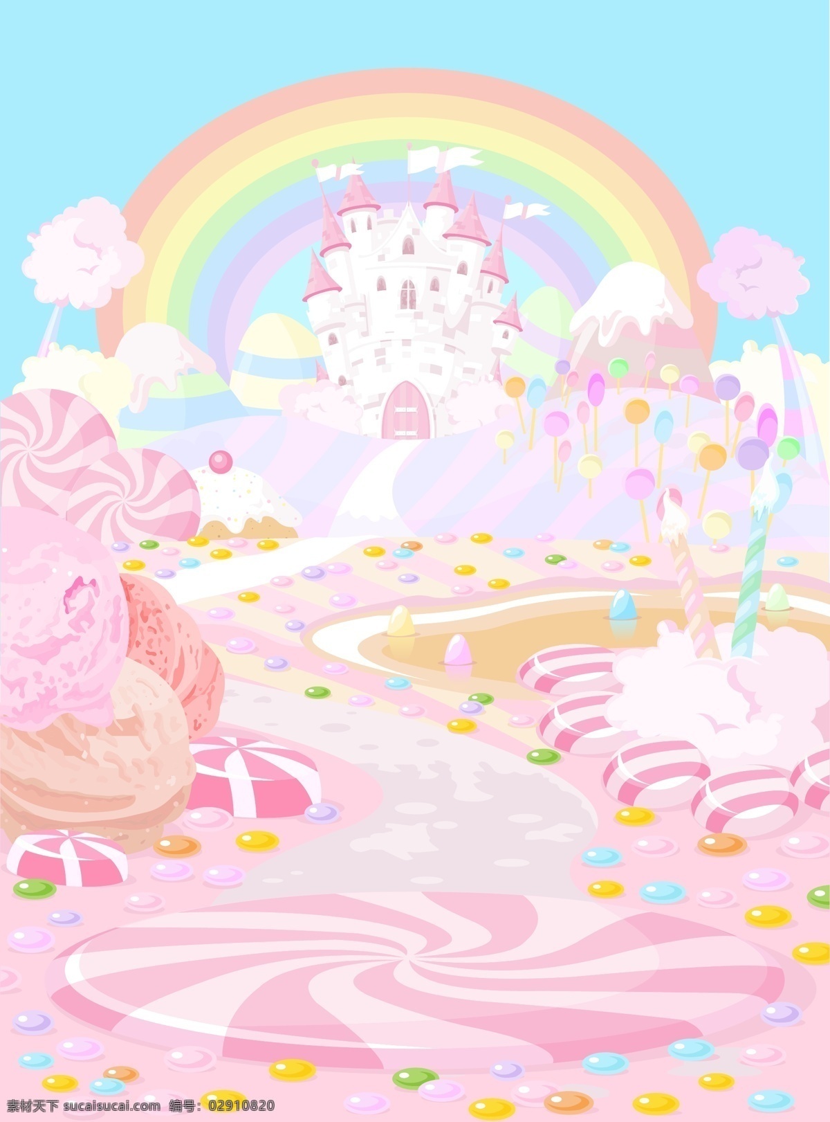 糖果世界 童话 彩虹 糖果 世界 白色