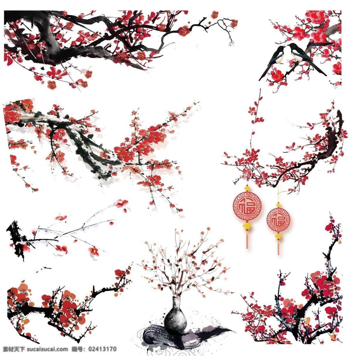 梅花 桃花 国画桃花 桃花国画 水墨画 水墨画桃花 抽象画 桃花水墨画