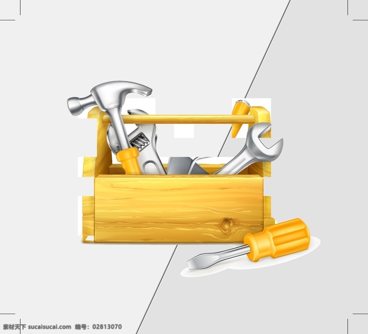 精美 实用工具 锤子 工具 工具箱 螺丝刀 钳子 矢量素材 矢量图 日常生活