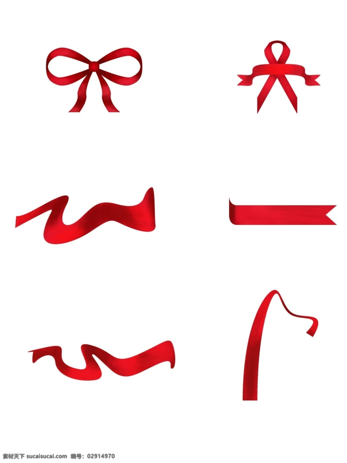 ps 矢量 红丝 带 元素 蝴蝶结 商用 红丝带 丝带 ps矢量 可商用素材 红绸 装饰元素 红绳 包装绳