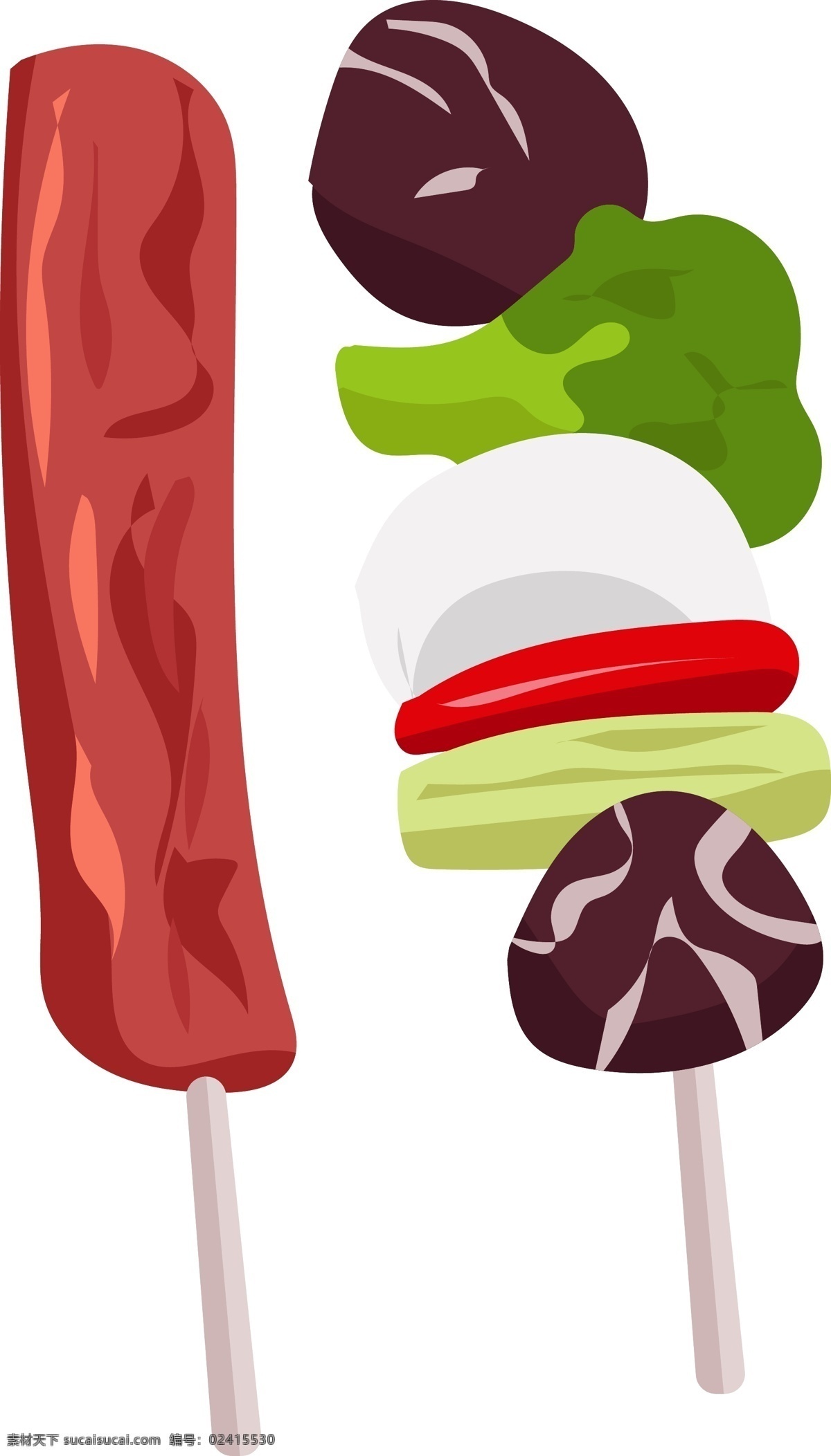 美味 肉类 烧烤 插画 红色的烤肉 卡通插画 烧烤插画 烤肉插画 蔬菜烧烤 美食烧烤 绿色的蔬菜