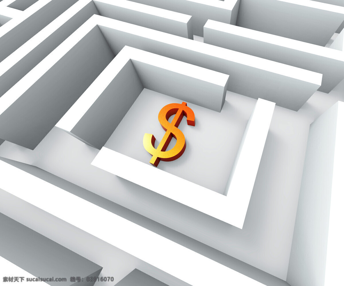 在迷宫中寻找美元的美元符号的显示素材图片下载-素材编号02616070-素材天下图库