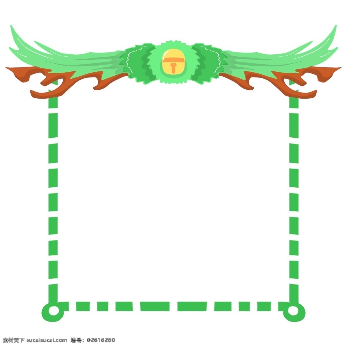 圣诞节 绿色 边框 插画 植物边框 唯美边框 边框装饰 边框插画 绿色的边框 漂亮的边框