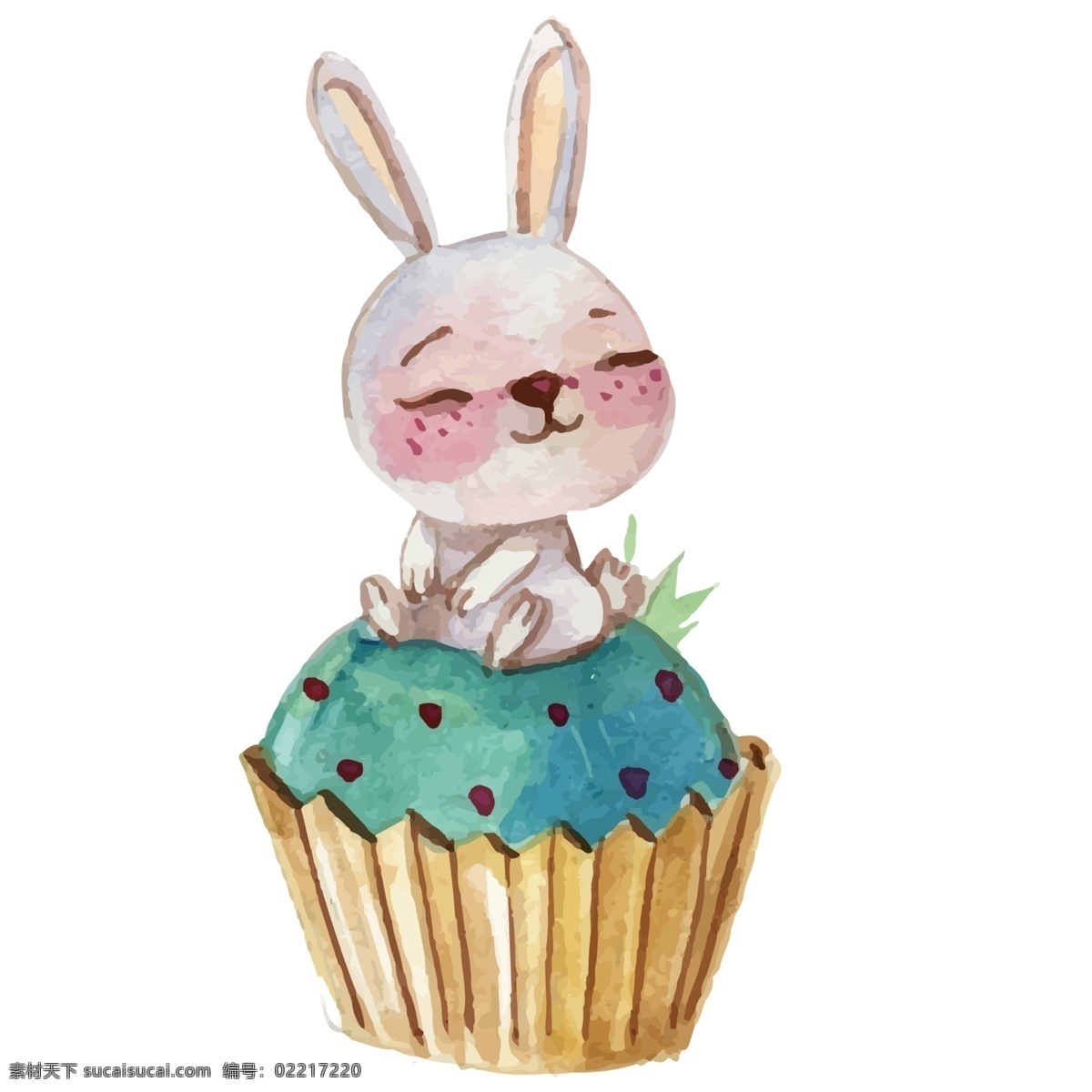 手绘蛋糕兔子 兔子插画 蛋糕插画 可爱兔子插画 清新插画 兔子手绘 插画 手绘兔子 卡通设计