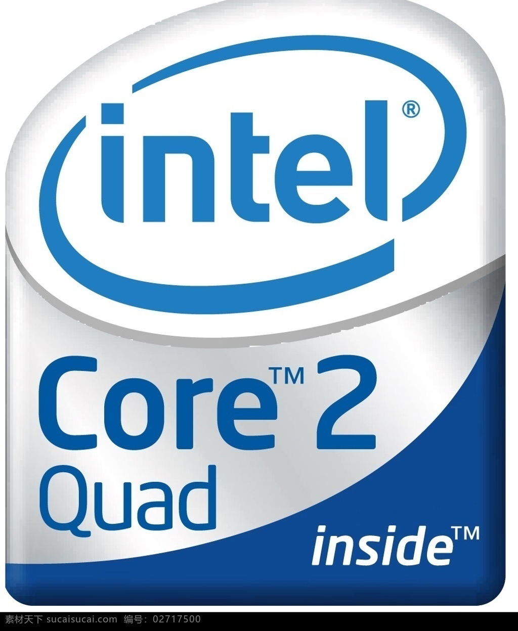 英特尔 酷睿2 四核 intel inside core2 quad 标识标志图标 企业 logo 标志 英特尔标识 矢量图库