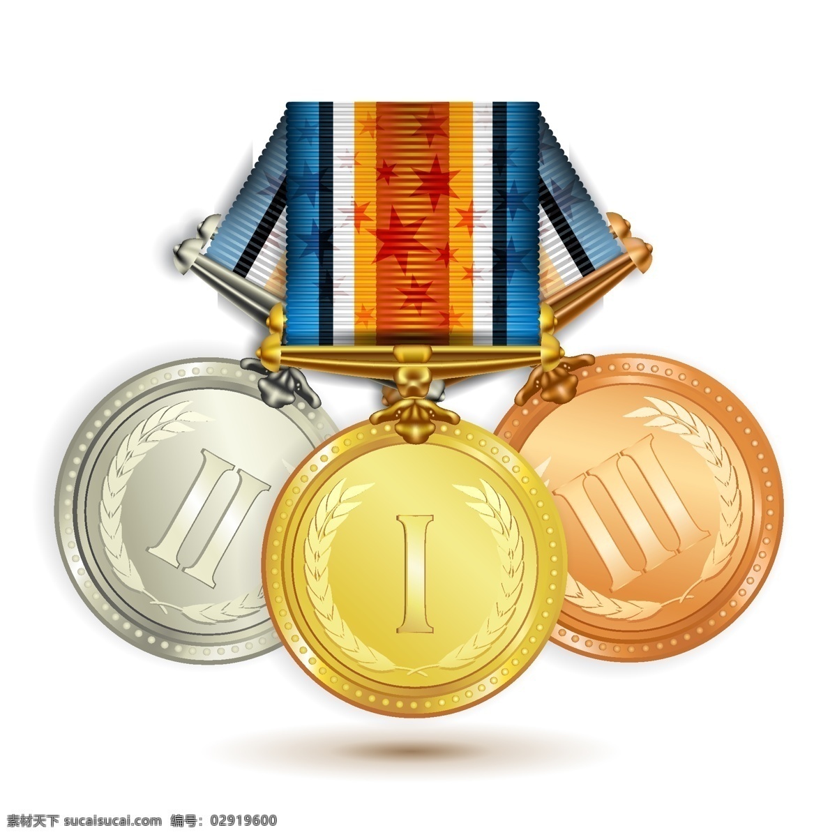 奖牌设计 奖牌 奖章 数字标签 信息 荣誉 金属质感 名次 矢量素材 白色