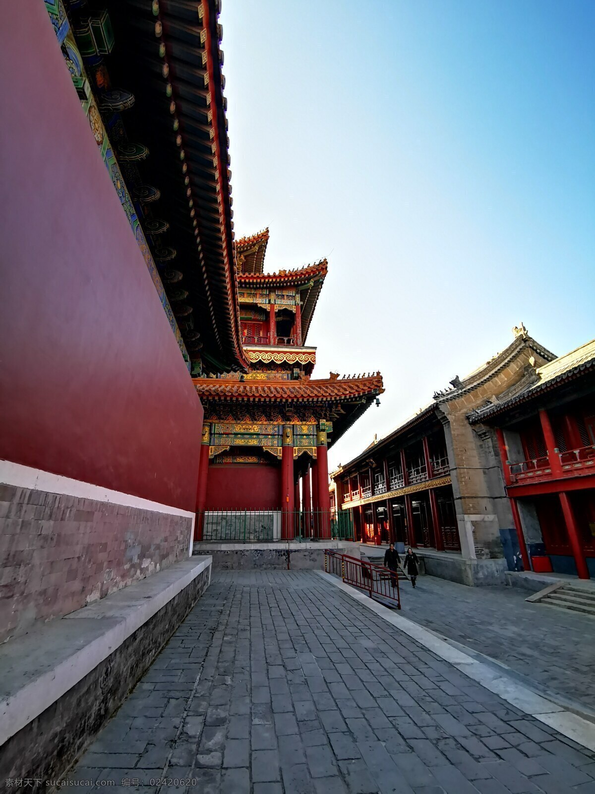 雍和宫 中国 传统建筑 清朝 角楼 阳光 品质 中国红 旅游摄影 国内旅游