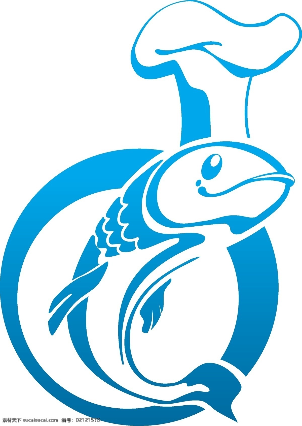 鱼图标 动物 鱼 鱼图形 手绘 厨师 创意鱼图案 logo标识 图标 矢量素材 标志图标 网页小图标