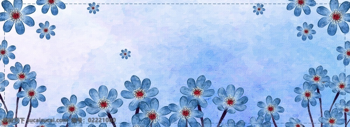 手绘 水彩 植物 花朵 banner 背景 底纹 清新 时尚 春夏